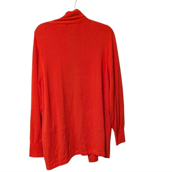 Jude Connally 100% Pima Cotton cardigan women's large orange open front pockets - Picture 2 of 10